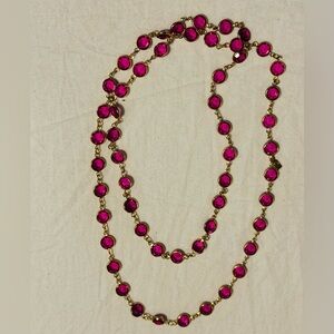 Swarovski retired rare pink/ruby red  crystal Necklace. 34 inches